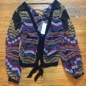 Bebe color block blouse